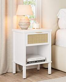 Apetaccat Nachttisch Rattan, Nachttisch Holz, Boho 
