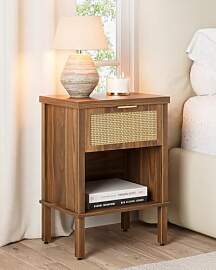 Apetaccat Nachttisch Rattan, Nachttisch Holz, Boho 
