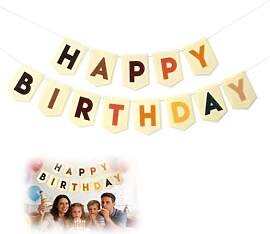 APKOL Happy Birthday Girlande Filz Banner, Vintage 