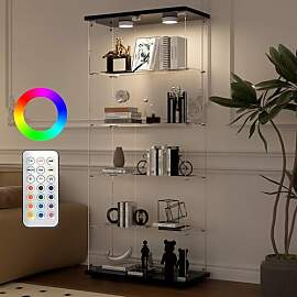 Aplancee 5-stöckige Glasvitrine mit RGB LED
