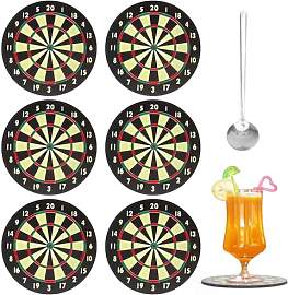 APOMOONS 6 Stück Darts Untersetzer mit Löffel