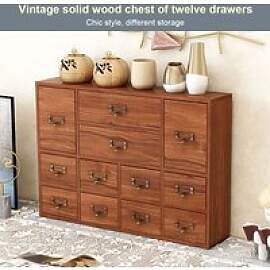 Apothekerschrank aus Holz mit 12 Schubladen,