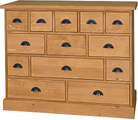 Apothekerschrank im Landhausstil - Eichenplatte