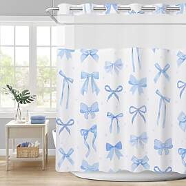 APROPHIC Blauer Schleifen Duschvorhang,