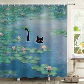 APROPHIC Duschvorhang Black Katze Duschvorhang