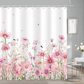 APROPHIC Duschvorhang Blumen 180x180cm,