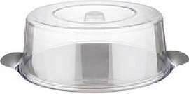 APS Tortenplatte mit Haube transparent/silber Ø
