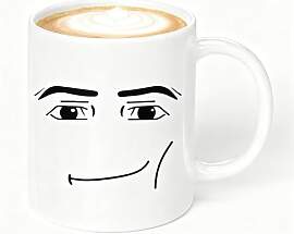 Apular Keramik-Kaffeetasse mit Männergesicht,