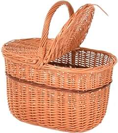 Aqbau® Natural Weiden-Picknickkorb mit Deckel 40