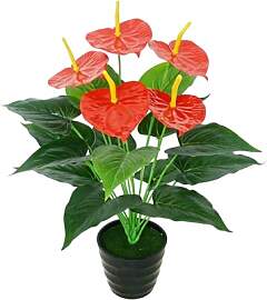 AQCQDQ Künstliche Anthurium Pflanze im Topf