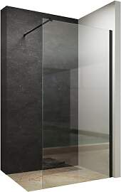 AQUABATOS 110x200cm Walk In Dusche schwarz matt