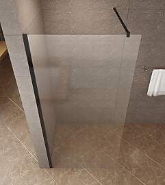 AQUABATOS® 90x200cm Walk In Dusche 10mm schwarz