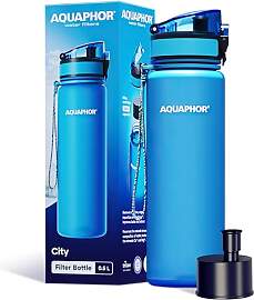 AQUAPHOR City Filterflasche 500ml Blau I Flasche
