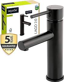 aquaSu® Waschbeckenarmatur Schwarz mit