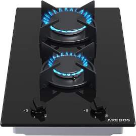 Arebos Gaskochfeld 30cm 2 Brenner | Gasherd aus