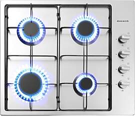 Arebos Gaskochfeld 4 Flammig | 58 cm Edelstahl