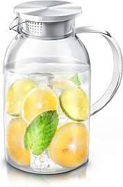 Arendo - 2.3L Glaskaraffe mit Deckel aus Edelstahl 