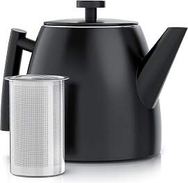 Arendo - Edelstahl Teekanne mit Sieb 1000 ml -