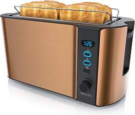 Arendo - Edelstahl Toaster Langschlitz 4 Scheiben