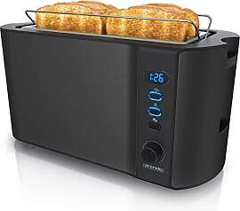 Arendo - Edelstahl Toaster Langschlitz 4 Scheiben