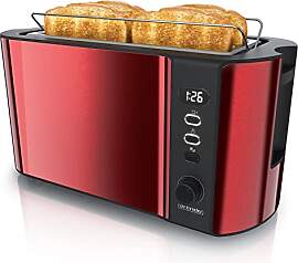 Arendo - Edelstahl Toaster Langschlitz 4 Scheiben