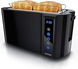 Arendo - Edelstahl Toaster Langschlitz 4 Scheiben