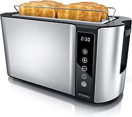 Arendo - Edelstahl Toaster Langschlitz 4 Scheiben
