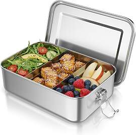 Arendo - Lunchbox Edelstahl – Brotdose 1400 ml