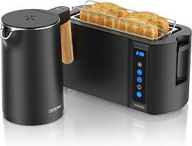 Arendo - Wasserkocher Toaster SET - Edelstahl -