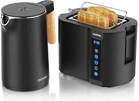 Arendo - Wasserkocher Toaster SET - Edelstahl -