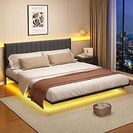 ARFARLY Bettgestell 140x200 mit LED Beleuchtung