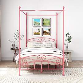 ARFARLY Himmelbett Bettgestell Doppelbett