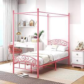 ARFARLY Himmelbett Bettgestell Doppelbett