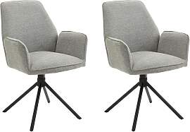 Armlehnstuhl Blair Hellgrau/ Schwarz gepolstert