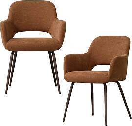Armlehnstuhl Jenny 2er-Set aus Webstoff, modern