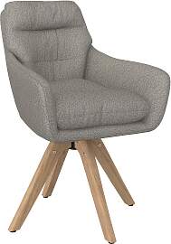 Armlehnstuhl Juana Hellgrau Bouclé Drehbar
