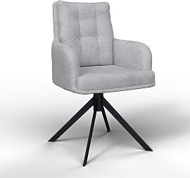 Armlehnstuhl Marietta Hellgrau Webstoff Gepolstert