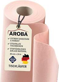 AROBA 1x Airlaid Tischläufer (Rosa, 40 cm x 24 m) 