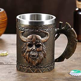 Arola Viking Axt Becher, Edelstahl Schädel