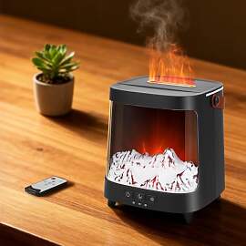 Aroma Diffuser,Mit Flammeneffekt Mit Aurora