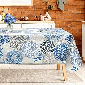 Arquiel Blau Grau Blume Tischdecke Rechteckig