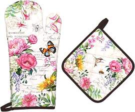 Arquiel Ofenhandschuh und Topflappen Blumen