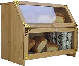 ARTAWEIN Extra große Bambus-Eck-Brotbox für