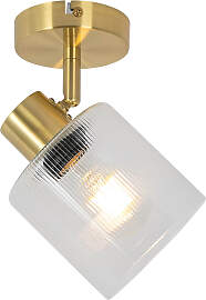 Art Deco Deckenstrahler Gold mit Glas verstellbar