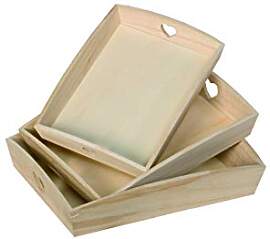 Artemio VIPBC Set mit 3 Tabletts, rechteckig, mit