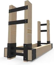 Artigarden Outdoor-Kaminholzregal Aufbau-Set mit 4 
