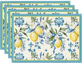 Artoid Mode Blau Zitrone Sommer Platzsets 4er Set, 
