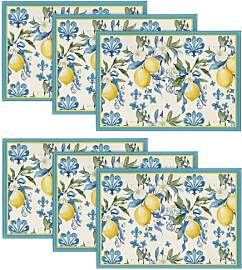 Artoid Mode Blau Zitrone Sommer Platzsets 6er Set, 