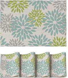 Artoid Mode Blumen Grün Dahlien Sommer PVC