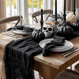 Artoid Mode Boho Käsetuch Gaze Schwarz Halloween